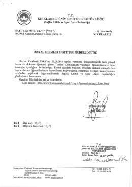 tc kırklareli üniversitesi rektörlüğü