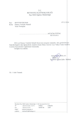 T.C. - reyhanlı il&ccedil;e mill&icirc; eğitim m&uuml;d&uuml;rl&uuml;ğ&uuml;
