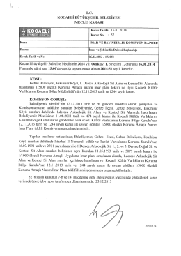rc. KOCAELİ BÜYÜKŞEHİR BBLEDİYBsİ MECLİS KARARI