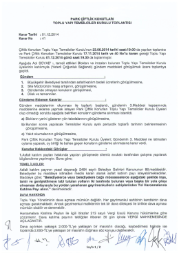 01.12.2014 Karar - Park &Ccedil;iftlik Konutları