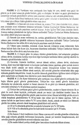 2014 Yurtdışı G&uuml;ndeliklerine Ait Karar