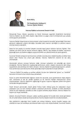 Besim Meriç TAV Havalimanları Holding A.Ş Yatırımcı İlişkileri