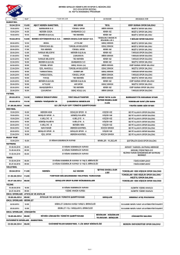 34. Hafta Müsabaka Programı - Mersin Gençlik Spor il Müdürlüğü