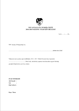 TFF ANTALYA İL TEMSİLCİLİĞİ 2014