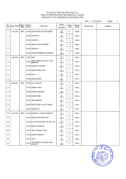 2013-2014 EĞİTİM &Ouml;ĞRETİM YıLı HACI HATİCE BAYRAKTAR