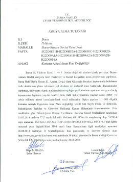 rc. BURSA VALİLİĞİ &Ccedil;EVRE VE şEHİRCİLİK İL M&Uuml;D&Uuml;RL&Uuml;Ğ&Uuml;