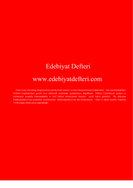 Edebiyat Defteri www.edebiyatdefteri.com
