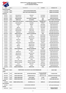 28. Hafta Müsabaka Programı - Mersin Gençlik Spor il Müdürlüğü