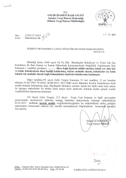 T.C Gelir İdaresi Başkanlığı Antalya Vergi Dairesi Başkanlığı D&uuml;den