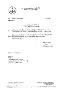 T.c. AFYONKARAHİSAR vALİLİĞİ İl Milli Eğitim M&uuml;d&uuml;rl&uuml;ğ&uuml;