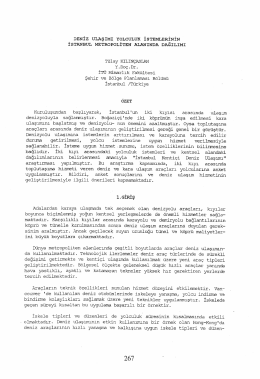 Deniz Ulaşımı Yolculuk İstemlerinin İstanbul Metropoliten Alanında