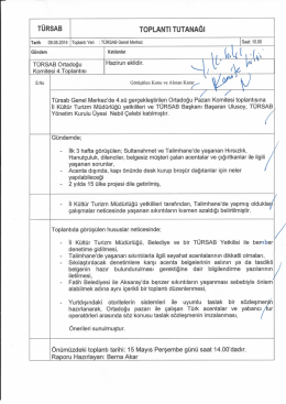 TÜRSAB ToPLANTı TUTANAĞI