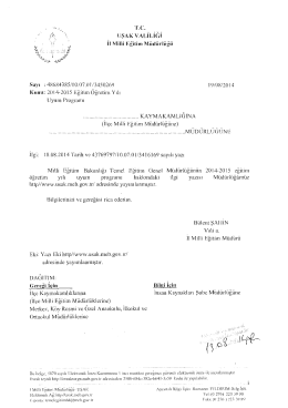 2014-2015 Eğitim &Ouml;ğretim Yılı Uyum Programı