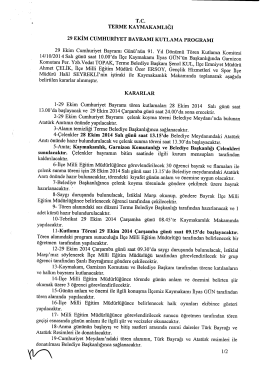 T.c. TERME KAYMAKAMLIĞI 29 EKİM cUMIIURİYET BAYRAMI