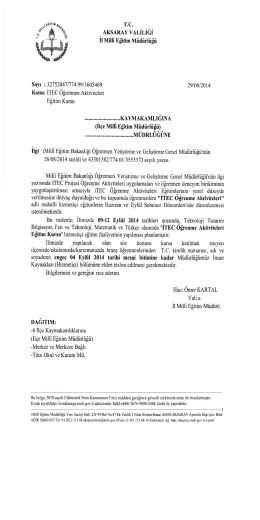 T.C. AKSARAY VALILIGI Il Milli Eğitim M&uuml;d&uuml;rl&uuml;ğ&uuml;