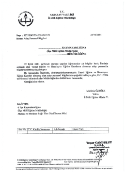 Aday Personel Bilgileri - Aksaray Milli Eğitim Müdürlüğü