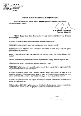 TÜRKİYE BÜYÜK MİLLET MEcLisi BAŞKANLıĞıNA