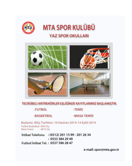 2014 MTA Yaz Spor Okulu