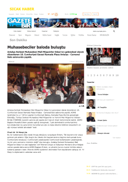 Gazete Bir - Antalya Serbest Muhasebeci Mali Müşavirler Odası