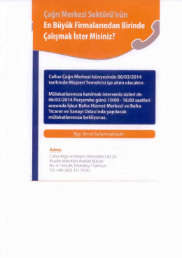 Çalışmak İster Misiniz? - Bafra Ticaret ve Sanayi Odası