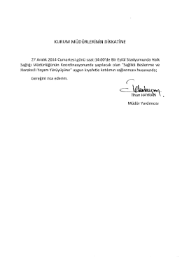 Sağlıklı beslenme ve hareketli yaşam... 26.12.2014 14:31