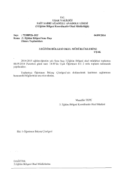 T.c. UŞAK vALiLiĞi - Uşak Milli Egitim Müdürlüğü
