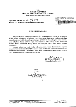 A&ccedil; - T&uuml;rkiye Kamu Hastaneleri Kurumu