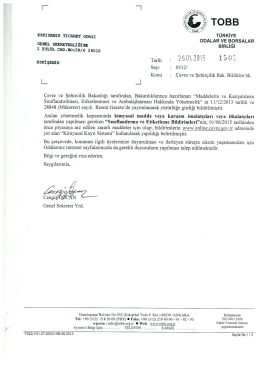 &ccedil;evre ve şehircilik bakanlığı bildirim hk.