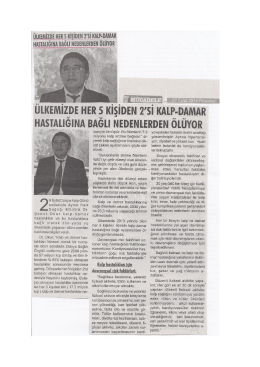 Mücadele-Ülkemizde her 5 kişiden 2 si kalp damar hastalığına bağlı