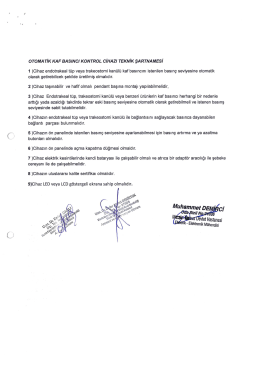 otomatik kaf basıncı kontrol cihazı teknik şartnamesi