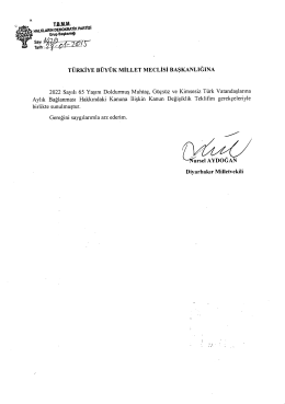 türkiye büyük millet meclisi başkanlığına