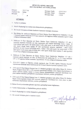 2015 Şubat Ayı Meclis G&uuml;ndemi