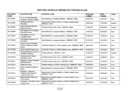 2015 yılı mahalli hizmeti&ccedil;i eğitim planı
