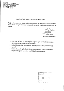 T&Uuml;RKİYE B&Uuml;Y&Uuml;K MİLLET MECLİSİ BAŞKANLIĞINA Aşağıdaki