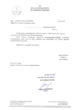 TC KULA KAYMAKAMLIĞI İlçe MııııEğıüm Müdürlüğü