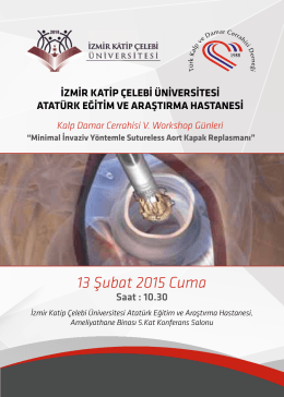 Workshop Programı - Türk Kalp ve Damar Cerrahisi Derneği