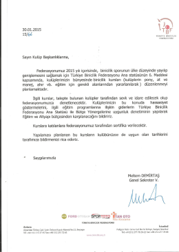 2015 eğitim programları - T&uuml;rkiye Binicilik Federasyonu