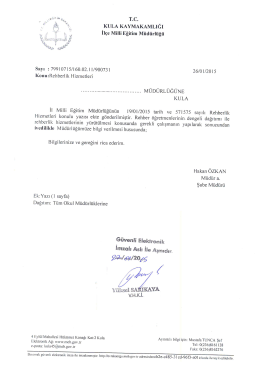 T.C. - Kula İl&ccedil;e Milli Eğitim M&uuml;d&uuml;rl&uuml;ğ&uuml;