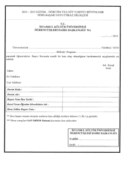 2014 _ 2015 EĞİTİM _m &Ouml;ĞRETİM YILI G&Uuml;Z YARiYiLi B&Uuml;T&Uuml;NLEME