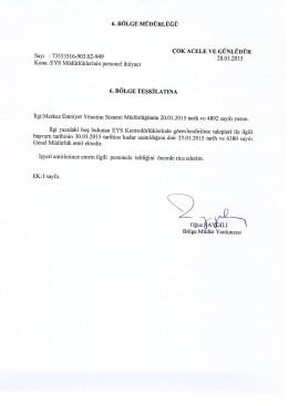 28.01.2015 - TCDD 6. Bölge