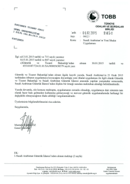 suudi arabistan`ın yeni ithalat uygulaması hk.