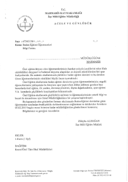 TC MARMARİS KAYMAKAMLIĞı Ilçe Milli Eğitim Müdürlüğü ACELE