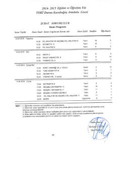 2014- 2015 Eğitim ve &Ouml;ğretim Yılı TOKİ Duran Karabuğaş Anadolu