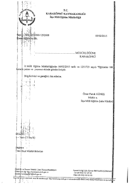 Tüm Okul Müdürlüklerine