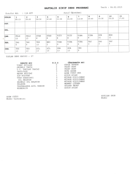 HAFTALIK SINIF DERS PROGRAMI Tarih 06-02