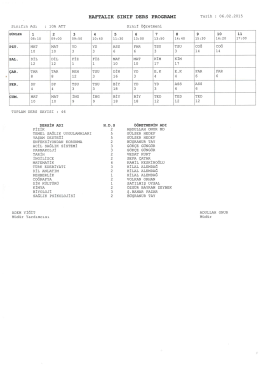 HAFTALIK SINIF DERS PROGRAMI Tarih 06-02