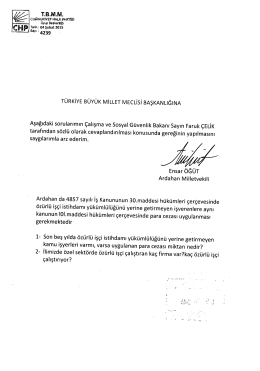 türkiye büyük millet meclisi başkanlığına