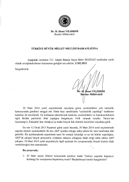türkiye büyük millet meclisi başkanlığına