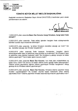 TÜRKİYE BÜYÜK MİLLET MEcLisi BAŞKANLIĞINA