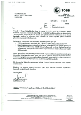 zorunlu ön beyan hk. - Eskişehir Ticaret Odası